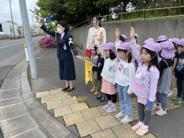 年長組　交通安全教室がありました。